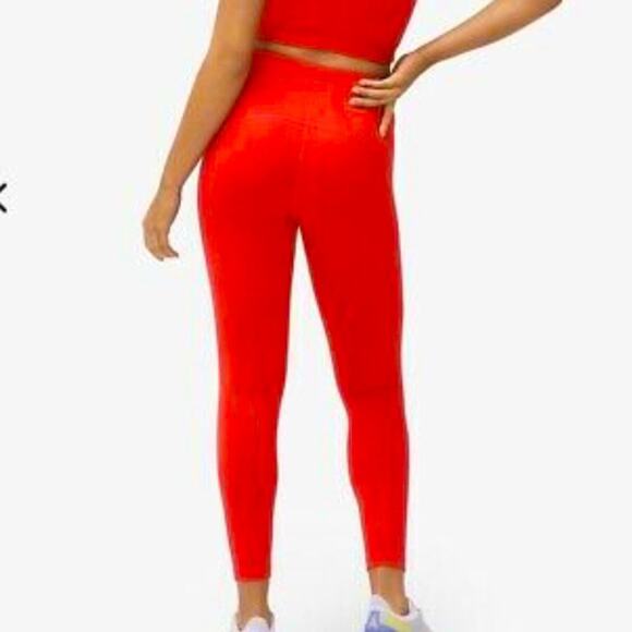 Like new Outdoor Voices red pink space dye leggings sz S - Picture 2 of 7